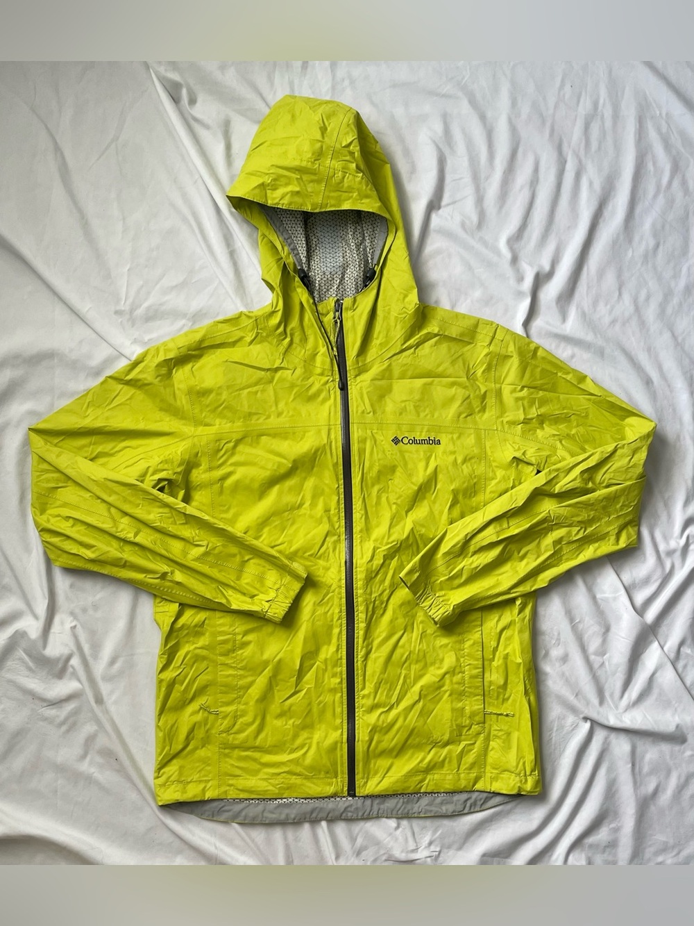 Columbia Omni-Tech Men's Green Hooded Waterproof Breathable Full Zip Jacket M